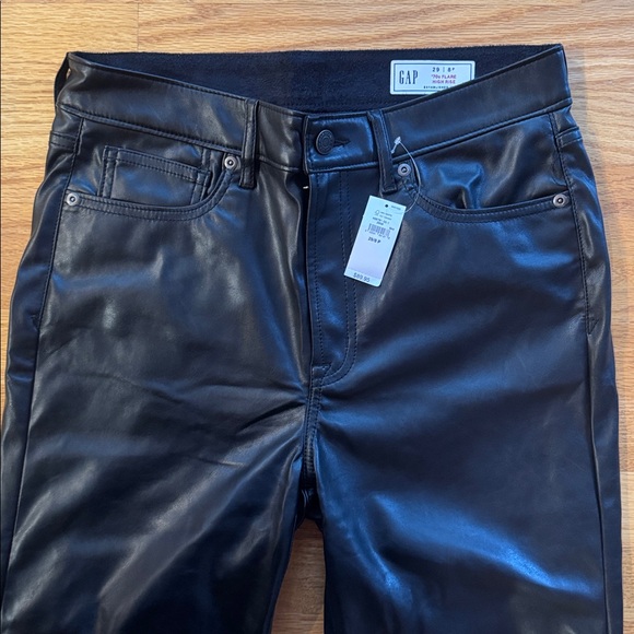 Gap Black Faux Flare Leather Pants - Picture 3 of 4